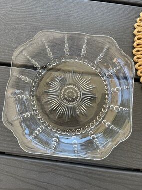 Clear Glass Decorative Serving Bowl - Neutral